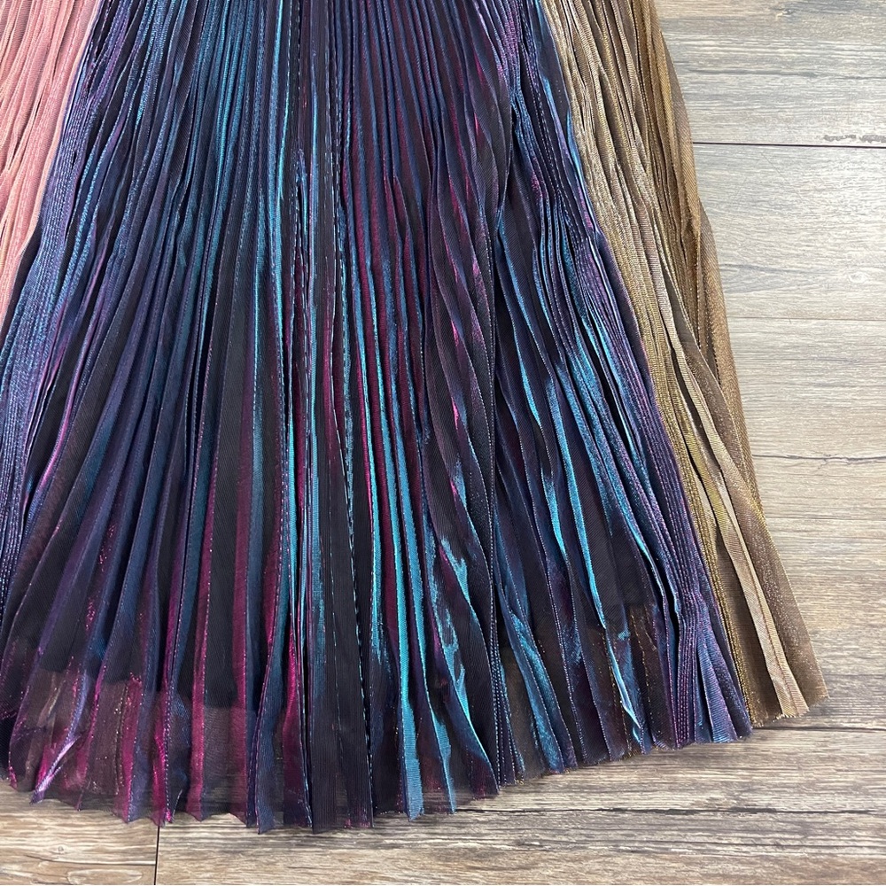 NEW w/o tags Rachel Comey Romana Pleated Shimmering Metallic Skirt Large L - Picture 4 of 9